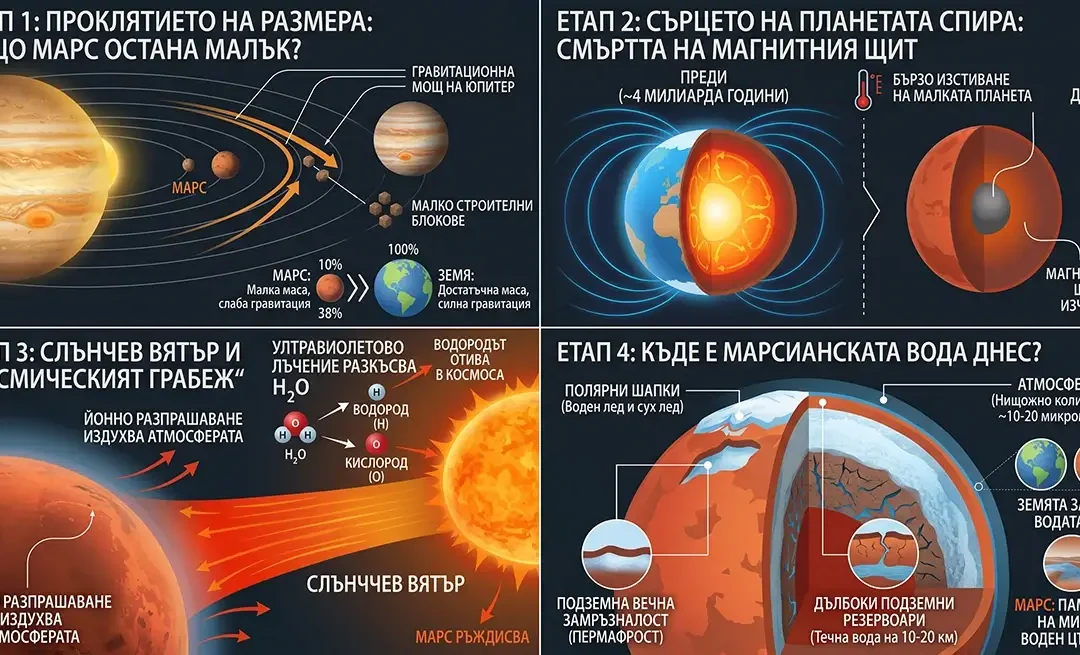 Как Марс загубва океаните си